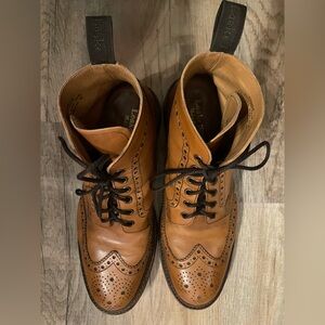 Loake 1880 Burford Tan Burnished Calf Brogue Boots - Size UK 13 F (US 14)